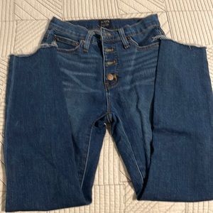 Jcrew high rise skinny with distressed hem, size 25, VGUC